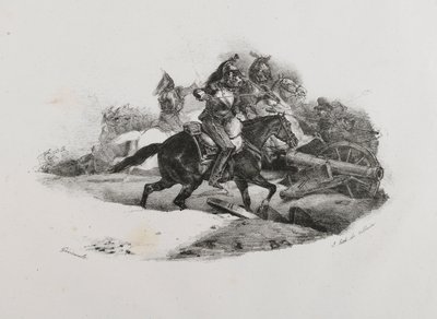 Cuirassiers Charging an Artillery Battery by Theodore Gericault
